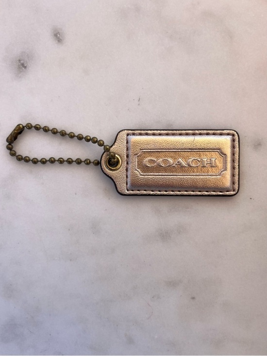Coach Accessories - COACH Vintage Metallic Leather Hang Tag, Light Gold